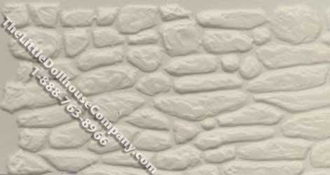 (image for) Patterned Sheet Beige Fieldstone for Dollhouse Scale Models