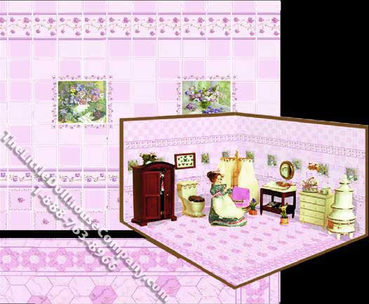 (image for) Dollhouse Scale Model Wall and Floor Tiles Set