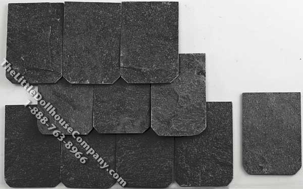 (image for) Dollhouse Scale Model Hand Split Black Slate Shingles 100/pk