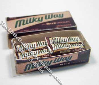 (image for) Dollhouse Scale Model Replica Box of Milky Way Chocolate Bars